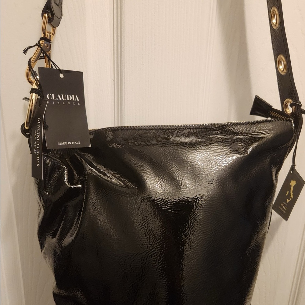 Black Claudia Firenze Leather Shoulder Bag